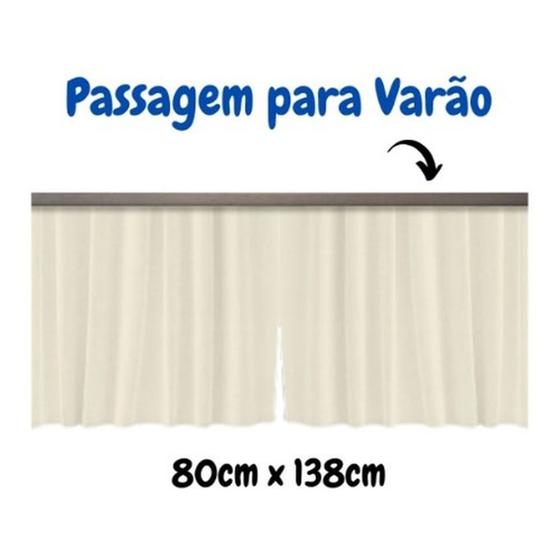 Imagem de Cortina para Pia de Cozinha e Tanque 80x138cm Bege