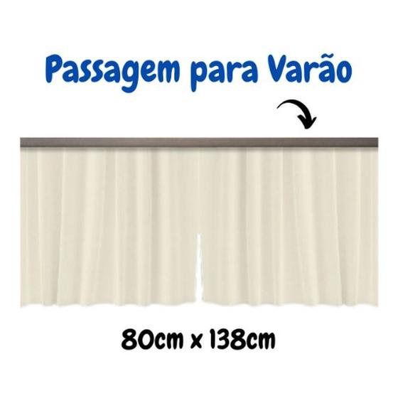 Imagem de Cortina para Pia de Cozinha e Tanque Bege 80x138cm