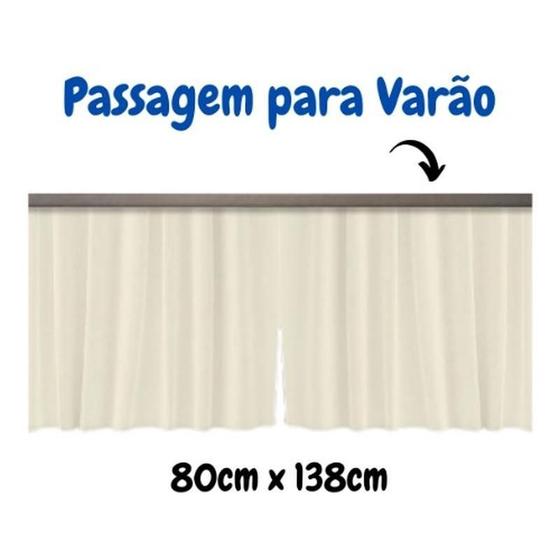 Imagem de Cortina Para Pia De Cozinha E Tanque Bege 80X138Cm