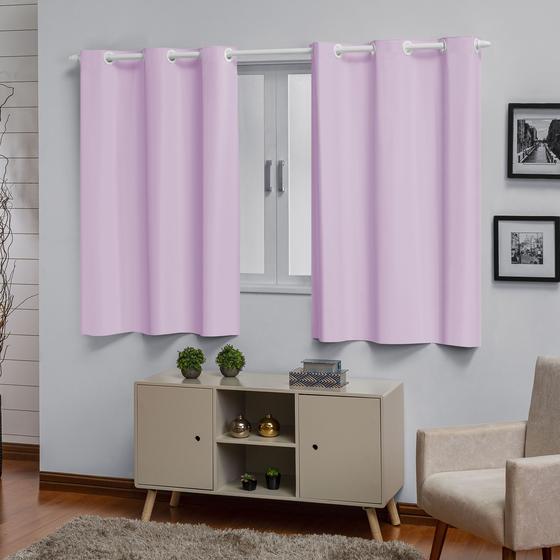 Imagem de Cortina para Quarto de Menina Rosa Blackout 2,80 em Pvc