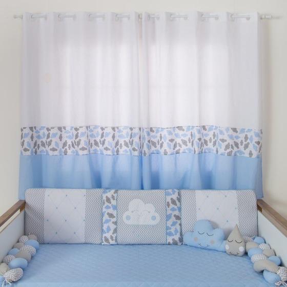 Imagem de Cortina para Quarto Infantil e Bebê Nuvem Azul