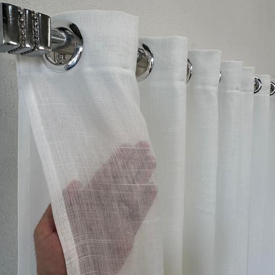 Imagem de Cortina Para Quarto/Sala/Suíte De Voil Linho Com forro Microfibra P/ Varão 5,00x2,60