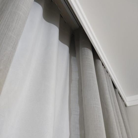 Imagem de Cortina Para Quarto Trilho Suíço Duplo Linho+blackout 100% 9,00x2,59