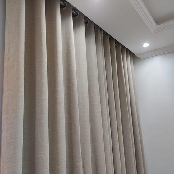 Imagem de Cortina Para Sala E Quarto Voil Linho Com Forro Microfibra 2,00x2,40