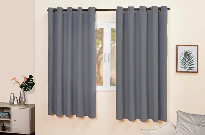 Imagem de Cortina Para Sala ou Quarto Com Ilhos Com Bainha Poliester Charme