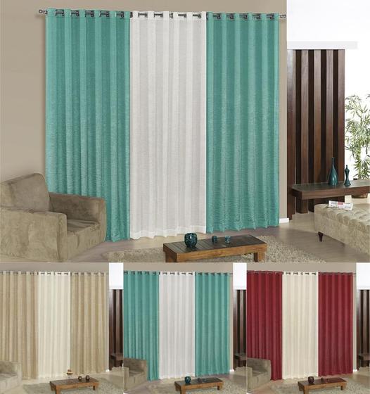 Imagem de cortina para sala quarto 200cm x 180cm moderna curtinas elegante  cetim amassado