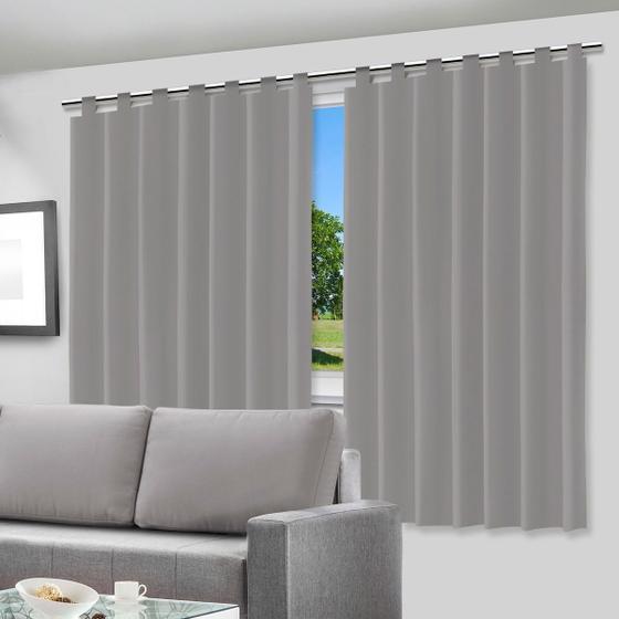 Cortina Para Sala Quarto Blackout Pelicula Com Alça 200x140 - Vida Pratika Imagem de Cortina Para Sala Quarto Blackout Pelicula Com Alça 200x140