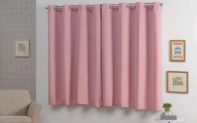 Imagem de Cortina Para Sala Quarto Com Ilhos Bainha Poliester Charme
