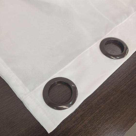 Imagem de Cortina Para Sala Quarto Janela Porta Voil Bordado Com forro Microfibra 4,00x2,80 para varão