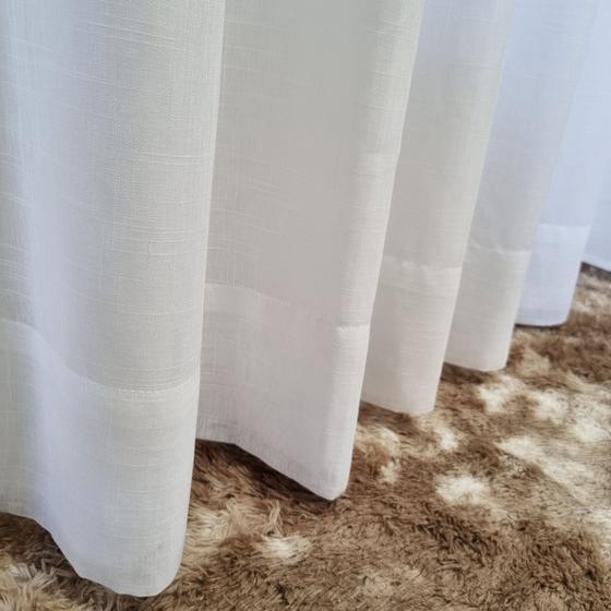 Imagem de Cortina Para Sala Quarto Janela Porta Voil Linho Com forro Microfibra 4,00x2,60