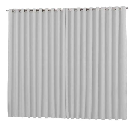 Imagem de Cortina Para Sala Quarto Tecido Blackout Branco 4,00X2,50