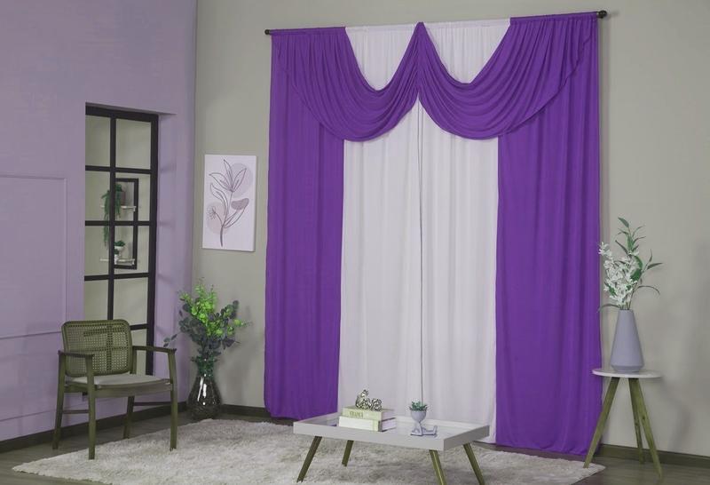 Imagem de Cortina Paris 2,00 x 1,60 Decorativa com Bando Sala Quarto Malha Gel Varão Simples