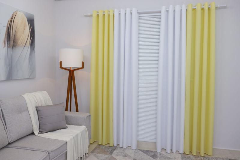 Imagem de Cortina Paris Duo Amarelo-bebê 600x250 Para Sala/Quarto