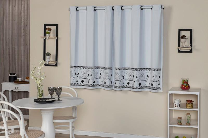 Imagem de cortina pra cozinha cortina coruja cortina de pvc cortina de plástico 2,20x1,30m cortina corta luz