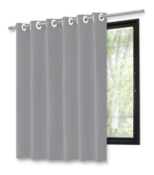 Imagem de Cortina Pvc Cinza Ilhós Resistente Corta Luz 2,00 X 1,40