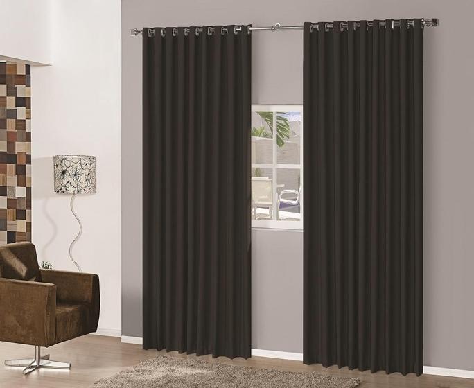 Imagem de Cortina Quarto Em Tecido Semi Blackout Preto 2,00X1,70