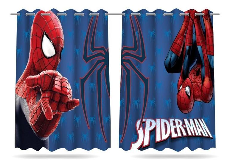 Cortina Quarto Infantil Heróis Homem Aranha 2.60x1.50 Mod02 Menor preço em Cortina Quarto Infantil Heróis Homem Aranha 2.60x1.50 Mod02