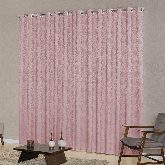 Imagem de Cortina Quarto Jacquard Tecido Semi Blackout Rose 2,00X1,80M