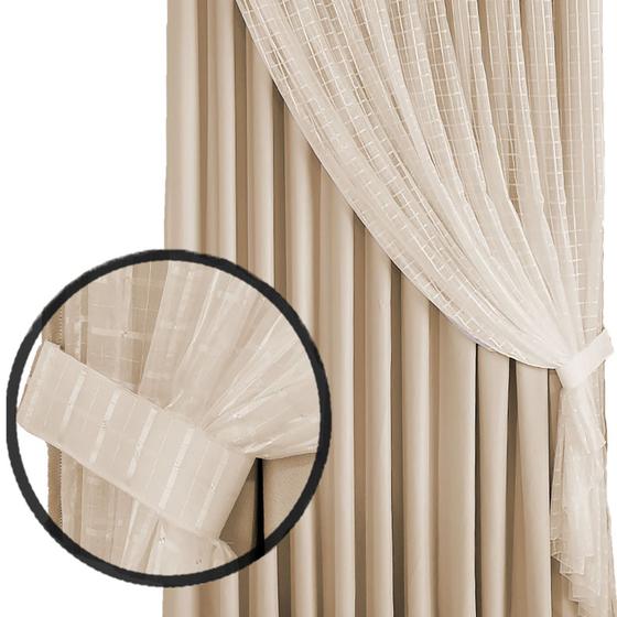 Imagem de cortina quarto para sala e blecaute Jade 8,00 x 2,60 palha