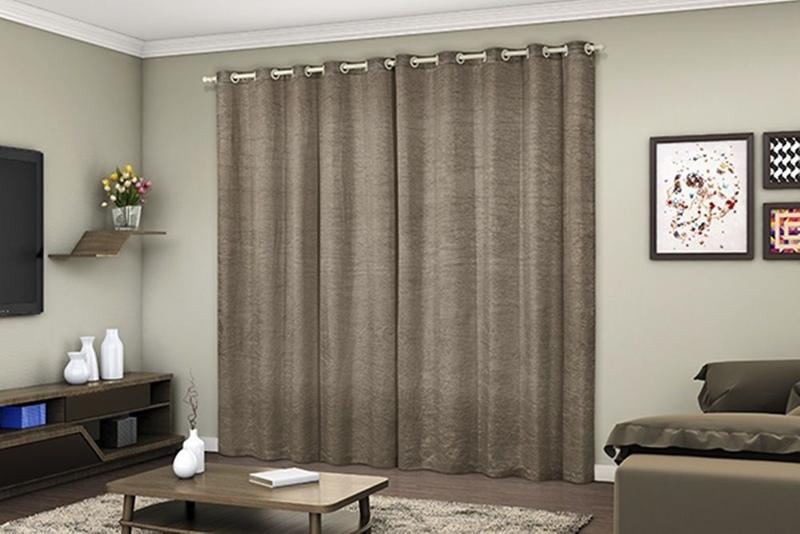 Cortina Quarto/Sala 3,00 X2,60 Castor Cristal Cetim Amassado Adomes