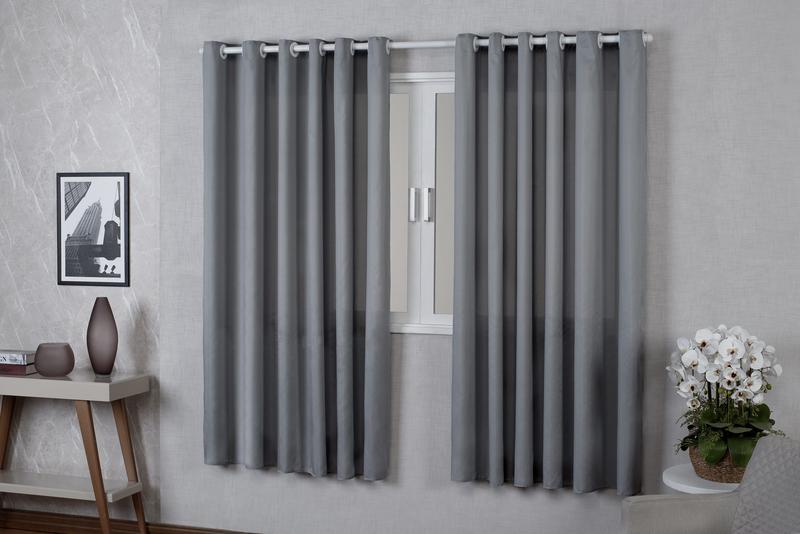 Cortina Roma 2,20x1,70 Quarto Sala Escritorio Cinza Menor preço em Cortina Roma 2,20x1,70 Quarto Sala Escritorio Cinza