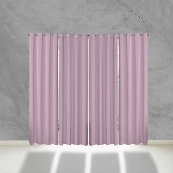 Imagem de Cortina Rosa Porta Grande 5 Metros Blackout PVC 5,60x2,30