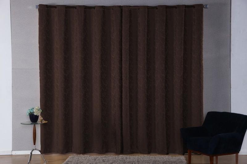 Imagem de Cortina Sala Decorativa Tecido Jacquard 2,00 Metros + Varão