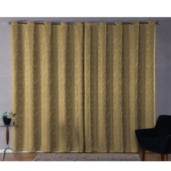 Imagem de Cortina Sala Jacquard 4.00m X 2.60m Semi Blackout Requinte Varão Simples