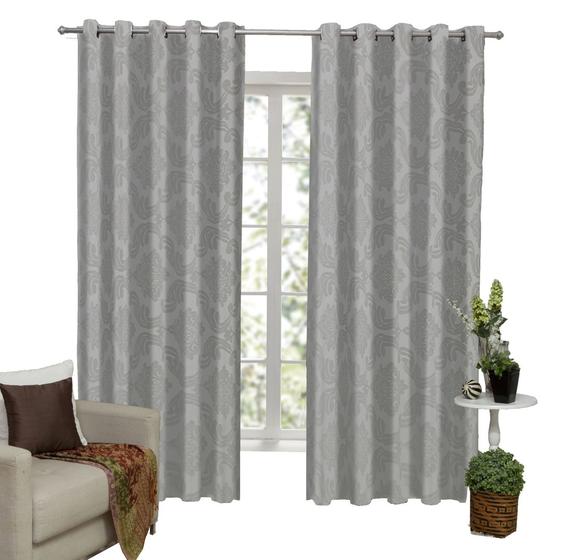 Cortina Sala Ou Quarto Jacquard 3,00m X 2,60m Semi Blackout - Campari Imagem de Cortina Sala Ou Quarto Jacquard 3,00m X 2,60m Semi Blackout