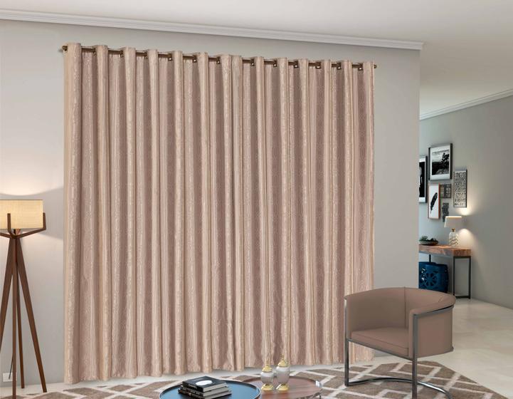 Cortina Sala Quarto 4 Metros Semi Blackout 4,00 X 2,80 mts Jacquard Menor preço em Cortina Sala Quarto 4 Metros Semi Blackout 4,00 X 2,80 mts Jacquard