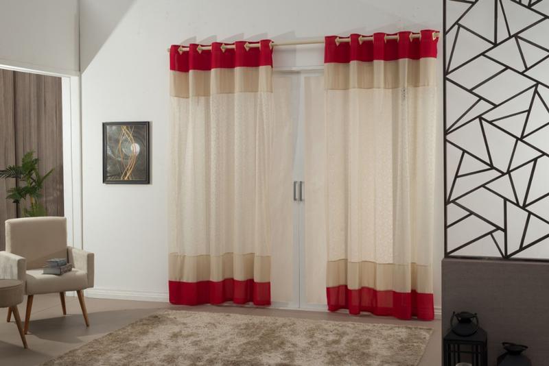 Imagem de Cortina Sala Quarto Cozinha Renda com Microfibra 3,00 x 2,50