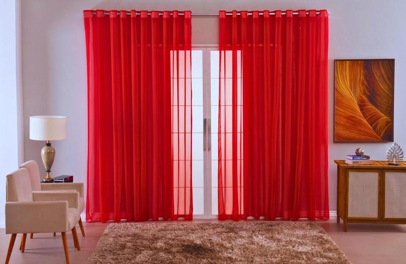 Imagem de cortina sala quarto voal liso delicate 300x220 transparente