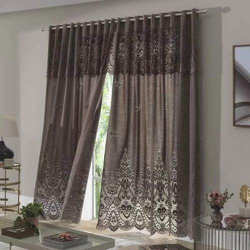 Imagem de Cortina Sala Renda 3,50 X 2,20 Alt Com Bando Ganache