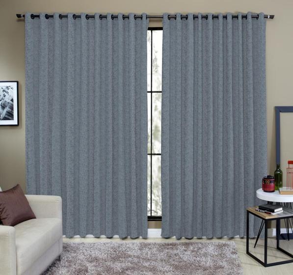 Imagem de Cortina Semi Blackout 3,00x2,60 Sala e Quarto Tecido Rustico Varaõ simples
