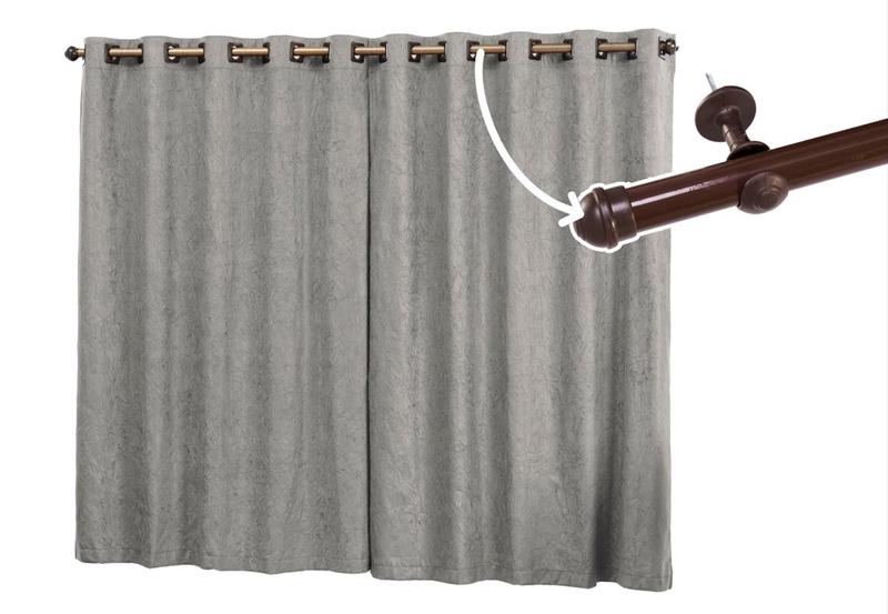 Imagem de Cortina Semi-Blackout Com Varão 2,80 x 1,70 Tecido Suede Grosso