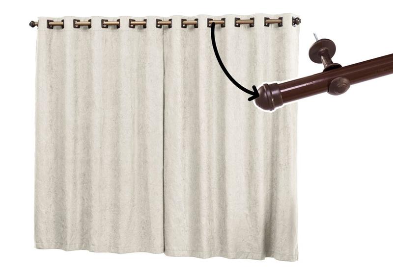 Imagem de Cortina Semi-Blecaute Com Varão Incluso 2,80 x 1,70 Tecido Suede Estampado