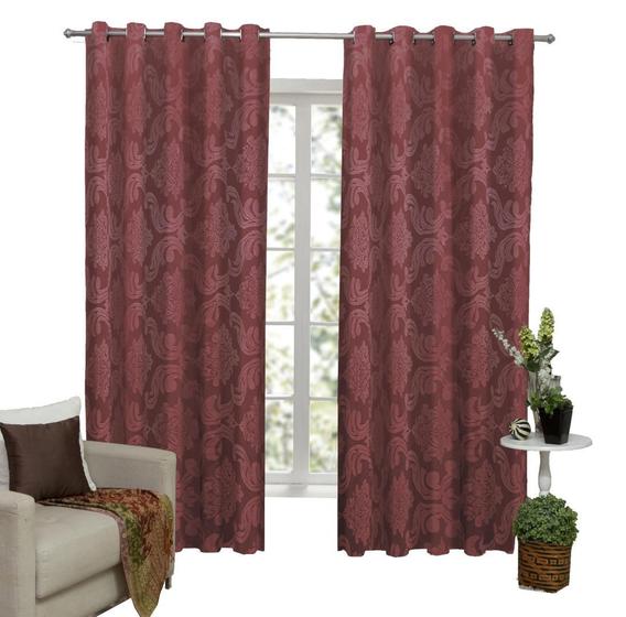 Imagem de Cortina Tecido Jacquard Semi Blackout 2M X 1,80M - Vinho