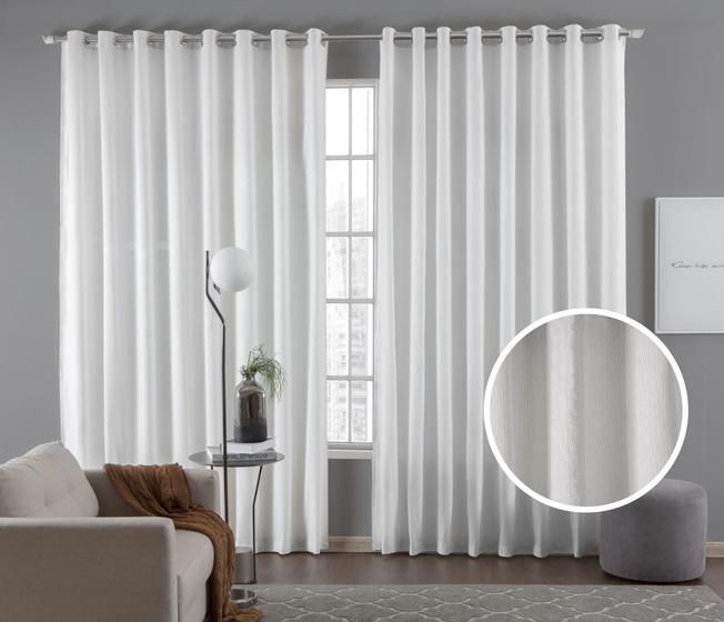 Cortina Tecido Linho 2,00m De Largura X 1,80m De Altura Branco Para Sala Ou Quarto Menor preço em Cortina Tecido Linho 2,00m De Largura X 1,80m De Altura Branco Para Sala Ou Quarto