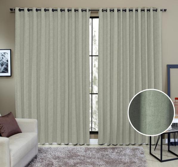 Cortina Tecido Rustico 2,00M x 2,30M Semi Blackout Verde Oliva Menor preço em Cortina Tecido Rustico 2,00M x 2,30M Semi Blackout Verde Oliva