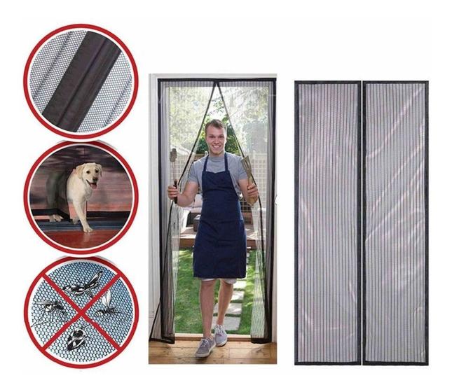 Imagem de Cortina Tela Anti Insetos Mosquiteiro Magic Mesh Fecha com Imã