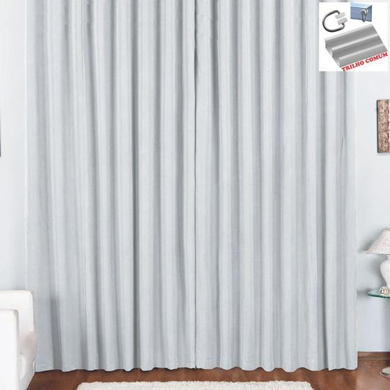 Imagem de Cortina Tóquio para Trilho Comum Tecido Oxford 2,00m x 1,70m Janela Quarto Sala - Branca - 100% Poliéster
