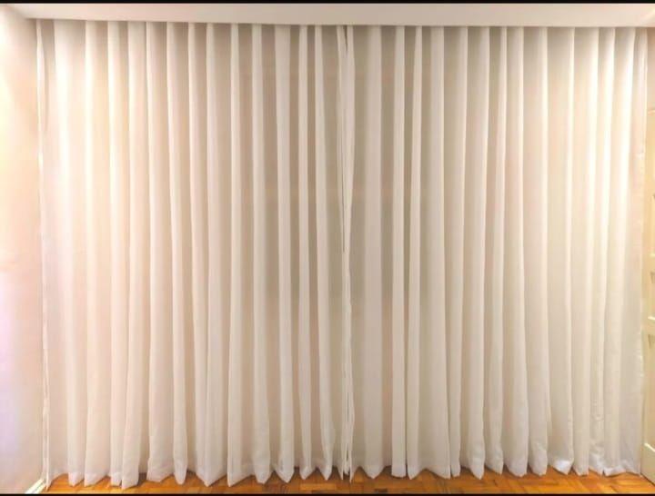 Imagem de Cortina Trilho suiço  com   Forro Micro fibra  e Voil  6,00 x 2.70