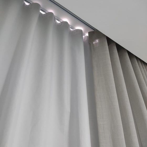 Cortina Trilho Suíço Duplo Linho+blackout 100% Alto Padrão 8,00x2,70 Menor preço em Cortina Trilho Suíço Duplo Linho+blackout 100% Alto Padrão 8,00x2,70