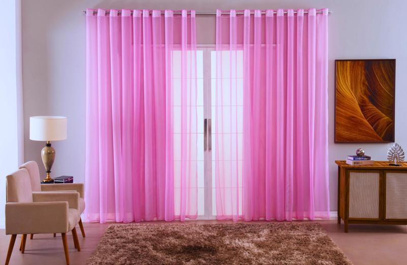 Imagem de cortina voal liso delicate quarto sala transparente 300x250