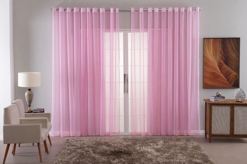 Imagem de Cortina Voal Liso Delicate Quarto Sala Transparente 400X2,80