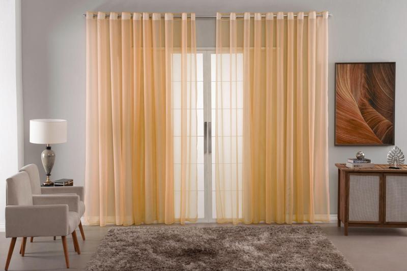 Imagem de Cortina Voal Liso Delicate Quarto Sala Transparente 400X2,80