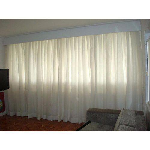 Cortina Voil Genova 1mx2,80m Sem Forro Trilho Antigo Chrisney