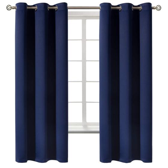 Imagem de Cortinas BGment Blackout com isolamento térmico azul marinho 42x160cm