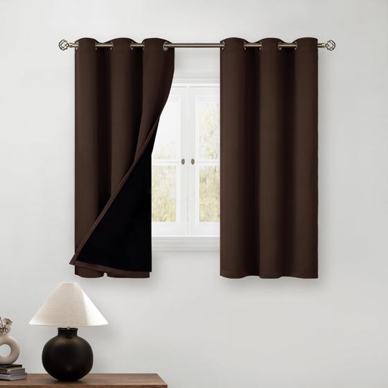 Imagem de Cortinas Blackout BGment 100% - Isolamento Térmico - 45x110cm - Marrom