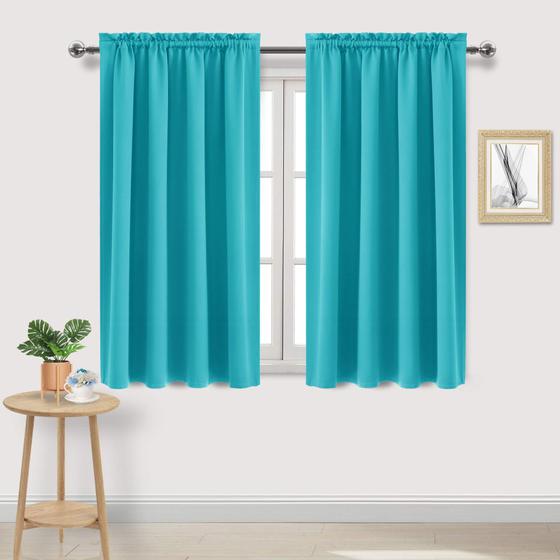 Imagem de Cortinas Blackout DWCN Turquesa com isolamento térmico 52x45cm